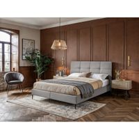 MID.YOU POSTEL BOXSPRING, 140/200 cm, šedá