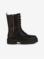 Černé dámské kožené kozačky Geox Spherica - Dámské