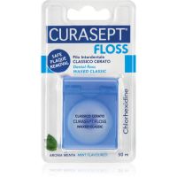 Curasept Dental Floss Waxed Classic gewachste Zahnseide mit Mategeschmack mit antibakteriellem Zusatz 50 m