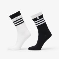 adidas 3 Stripes 2 Layer Crew Socks 2-Pack Black/ White XL