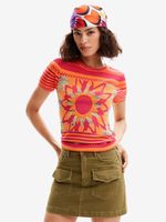 Desigual Sun Blue Tricou Portocaliu