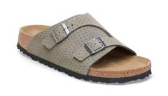 Birkenstock Zürich Suede Embossed Regular Fit Unisex - Sandale Birkenstock - Gri - 1027071-8 - Size: 8