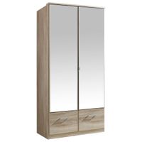 MID.YOU ŠATNÍ SKŘÍŇ SE ZRCADLEM, barvy dubu, 90/199/58 cm