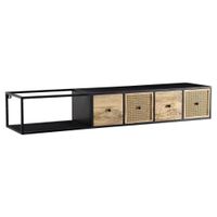 MID.YOU NÍZKA KOMODA, mangové drevo, čierna, 150/25/35 cm