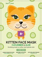 Montagne Jeunesse подхранваща маска за лице - Kitten Face Mask Cucumber & Aloe Sheet Mask