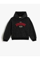 Koton Embroidered Hooded Sweatshirt