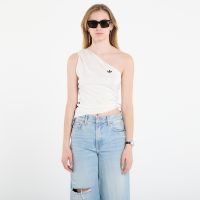 adidas Rouched One Shoulder Long-Sleeve Top Off White L