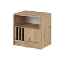 Szafka Nocna Nelly S51 Dąb Artisan / Lamela Czarna