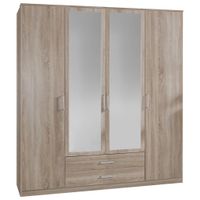 MID.YOU ŠATNÍ SKŘÍŇ SE ZRCADLEM, barvy dubu, 180/199/58 cm