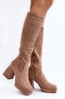 PH2 Damenstiefel mit isolierender Sohle und massivem Absatz beige Layala