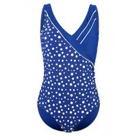 Plus Size Badeanzug Mit Punktemuster, Blau