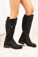 Fox Shoes Black Faux Leather Women's Boots