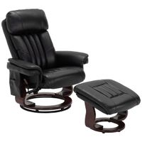 MID.YOU RELAXAČNÍ KŘESLO S TABURETEM, textil, černá