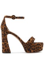 105mm Holly Leopard Print Lycra Sandals