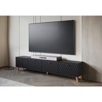 Livetastic NÍZKA KOMODA, čierna, 190/40/32 cm