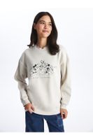 LC Waikiki Crew Neck Mickey and Friends Printed Long Sleeve Oversize Women's Sweatshirt Tunic