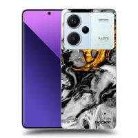 Silikónový prehľadný obal pre Xiaomi Redmi Note 13 Pro+ 5G - Black Gold 2