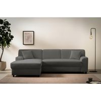 MID.YOU ROZKLADACIA ROHOVÁ SEDAČKA, textil, tmavosivá