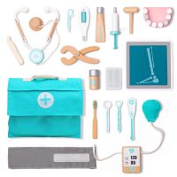 UMU Toys Doctor's set aktivity hračka z dreva Turquoise 1 ks