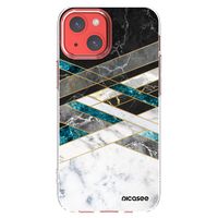 Silikónový prehľadný obal pre Apple iPhone 13 mini - Black & White geometry