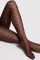 Vzorované silonky Fiore Bijou - 20 DEN Mocca 4-L