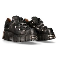 SCHWARZE NEW ROCK HERREN BOOTS - NEW PUNK UND ROCK DESIGN - METALLIC KOLLEKTION 42