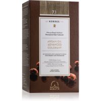 Korres Argan Oil permanentna barva za lase z arganovim oljem odtenek 7.1 Ash Blonde 50 ml