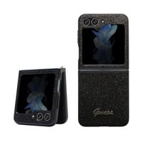 Ovitek GUESS GLITTER FLAKES Samsung Galaxy Z Flip 5 5G črn