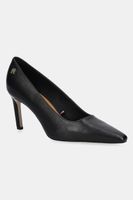 Kožené lodičky Tommy Hilfiger TH LOGO LEATHER PUMP SLANTED HL