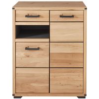 Linea Natura SKRINKA NA TOPÁNKY, grafitová, dub artisan, divoký dub, 85,1/107/40,5 cm