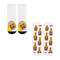 Cropp - Komplet 2 parov nogavic z vzorcem The Simpsons - bela
