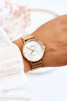 Women's waterproof watch on a bracelet Giorgio & Dario gold-white