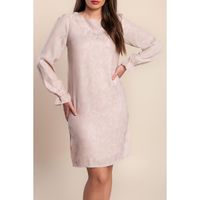 Langarm-Minikleid, Hellrosa