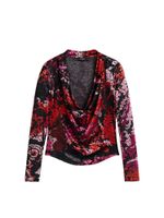 Desigual Majica  ljubičasto crvena / roza / crvena / crna