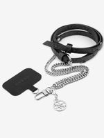 Guess Crossbody Popruh PU 4G Chain with Charm Silver/Black Etui za telefon ljubičasta