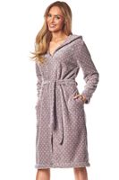 Dámský župan LaL 9156 ZPPR - dlouhý - na zip Bílá XL