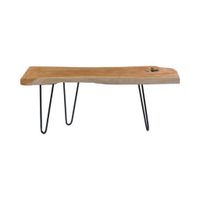 XXXL KONFERENČNÝ STOLÍK, farba tíku, drevo, kov, 100/25-40/40 cm