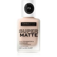 Revolution Relove Super Matte Foundation dlhotrvajúci zmatňujúci make-up odtieň F3 24 ml