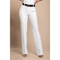 Elegante Lange Hose Mit Geradem Bein, Weiß