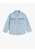 Koton Denim Shirt Long Sleeve Classic Collar Pocket Cotton