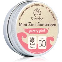 Suntribe Mini Zinc Sunscreen минерален защитен крем за лице и тяло SPF 50 Pretty Pink 15 гр.