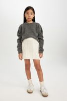 DEFACTO Girl's Hair Knitted Sweater Skirt