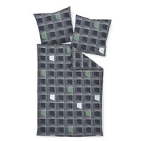 Janine POVLEČENÍ, makosatén, modrá, tmavě modrá, 155/220 cm