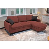 Livetastic ROZKLADACIA ROHOVÁ SEDAČKA, kov, textil, kompozitné drevo, červenohnedá