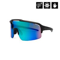 HORSEFEATHERS Cyklistické okuliare Recoil - matt black/mirror green BLACK
