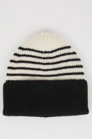 DEFACTO Baby Boy Striped Fleece Inside Knitwear Beret