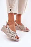 Női Bőr Magassarkú Szandál Vinceza 41476 Bézs