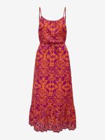 Orange women's patterned midi dress ONLY Lou