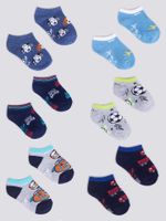 Yoclub Kids's Boys' Ankle Cotton Socks Patterns Colours 6-Pack SKS-0008C-AA00-003