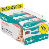 Pampers Sensitive Baby Wipes vlažni čistilni robčki za otroke 9x80 kos